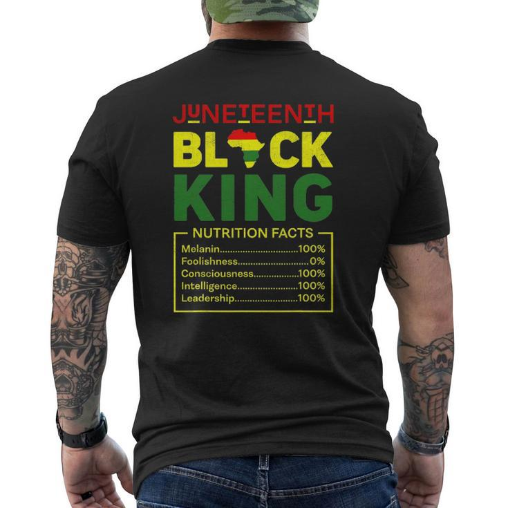 Juneteenth Black King Nutritional Facts Mens Boys Dad Mens Back Print T-shirt