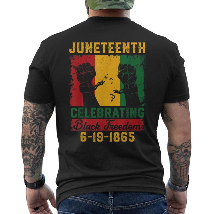 Juneteenth Celebrating Black Freedom 1865 Independence Day Mens Back Print T-shirt