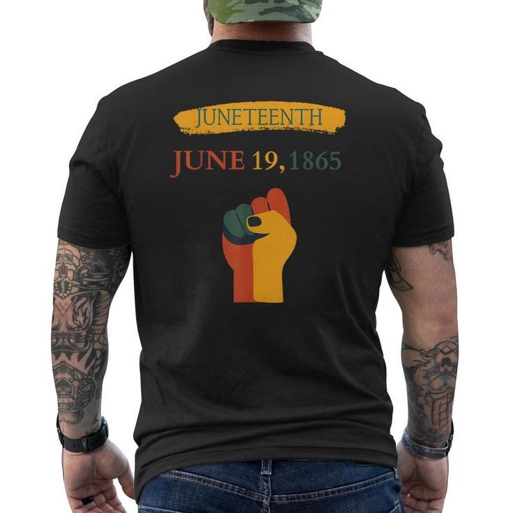 Juneteenth Holiday June 1865 Mens Back Print T-shirt