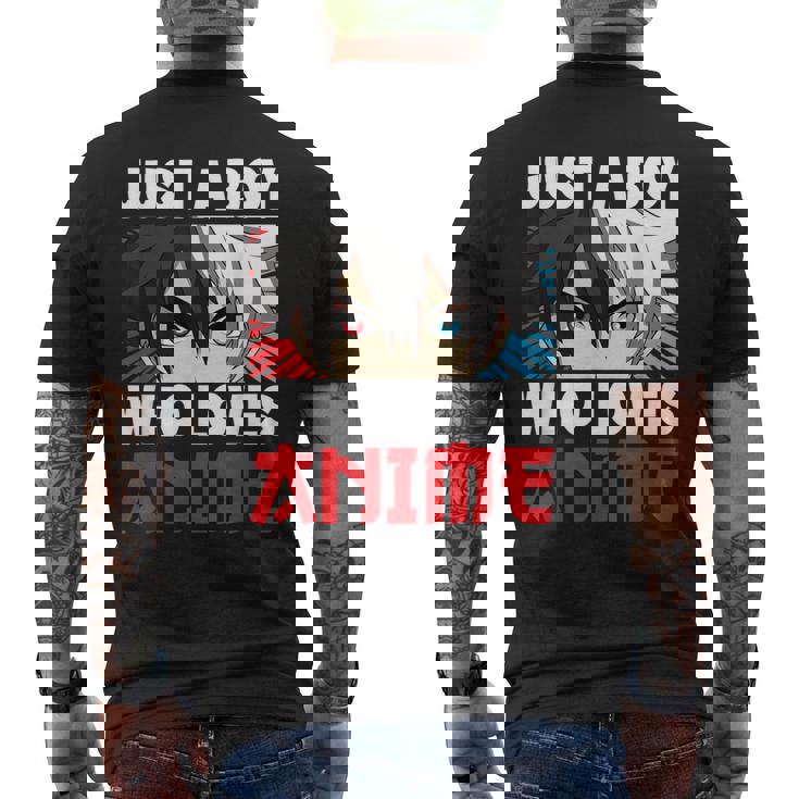 Just A Boy Who Loves Anime Japanese Anime Boy Manga Men's T-shirt Back Print
