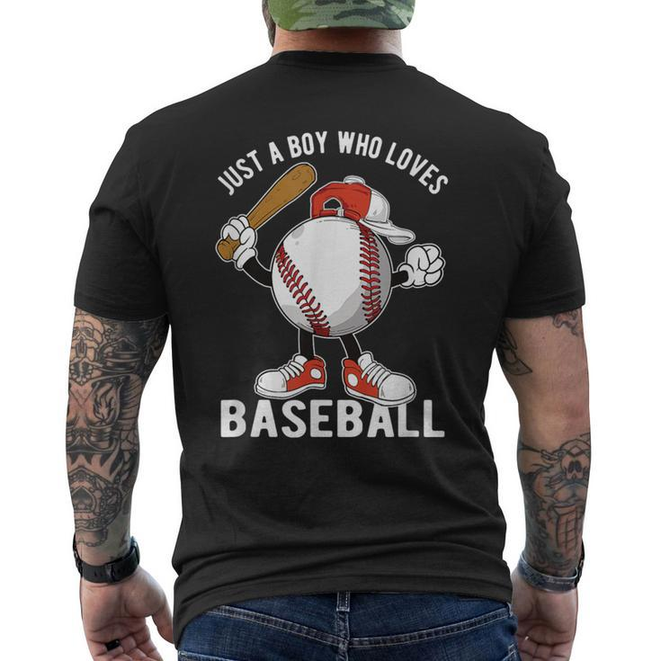 Just A Boy Who Loves Baseball Men's T-shirt Back Print