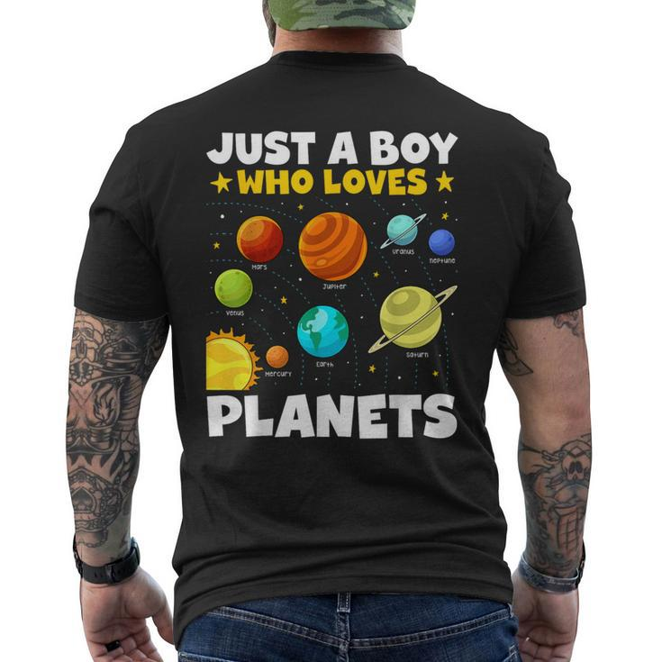 Just A Boy Who Loves Planets Solar System Space Science Men's T-shirt Back Print