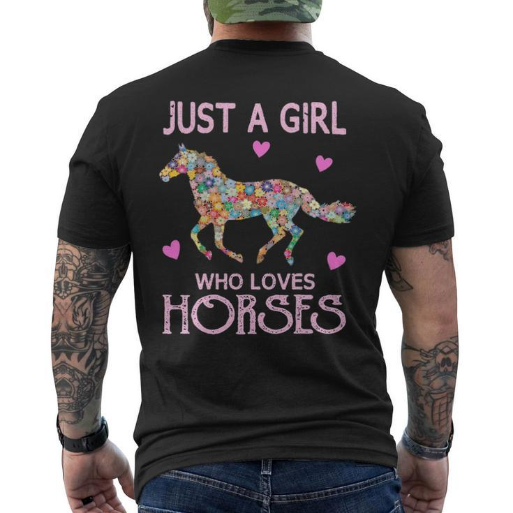 Just A Girl Who Loves Horses Horse Riding Girls Women Men's T-shirt Back Print