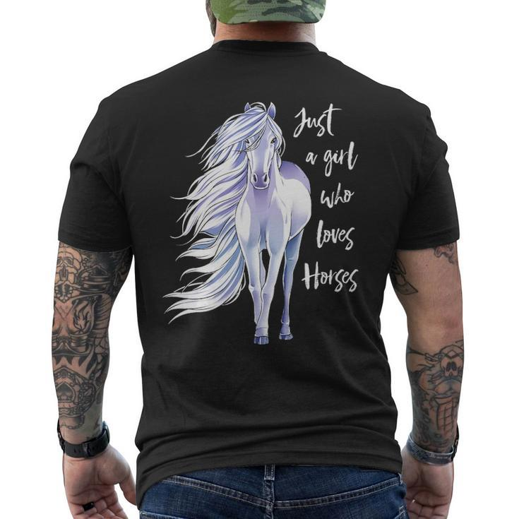Just A Girl Who Loves Horses Horse Riding Women Men's T-shirt Back Print