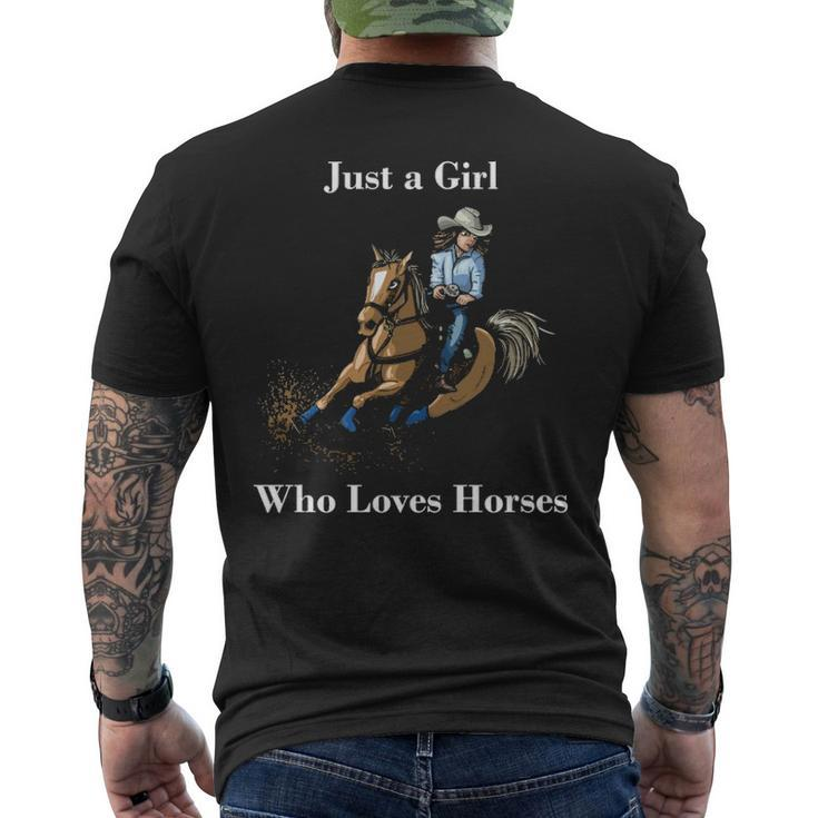 Just A Girl Who Loves Horses Western Riding Men's T-shirt Back Print
