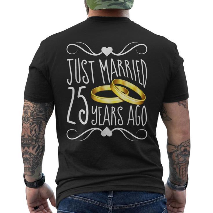 Just Married 25 Years Ago 25Th Anniversary Men's T-shirt Back Print