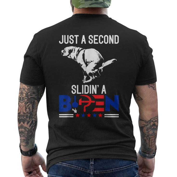 Just A Second Slidin' A Biden Humour Biden Men's T-shirt Back Print