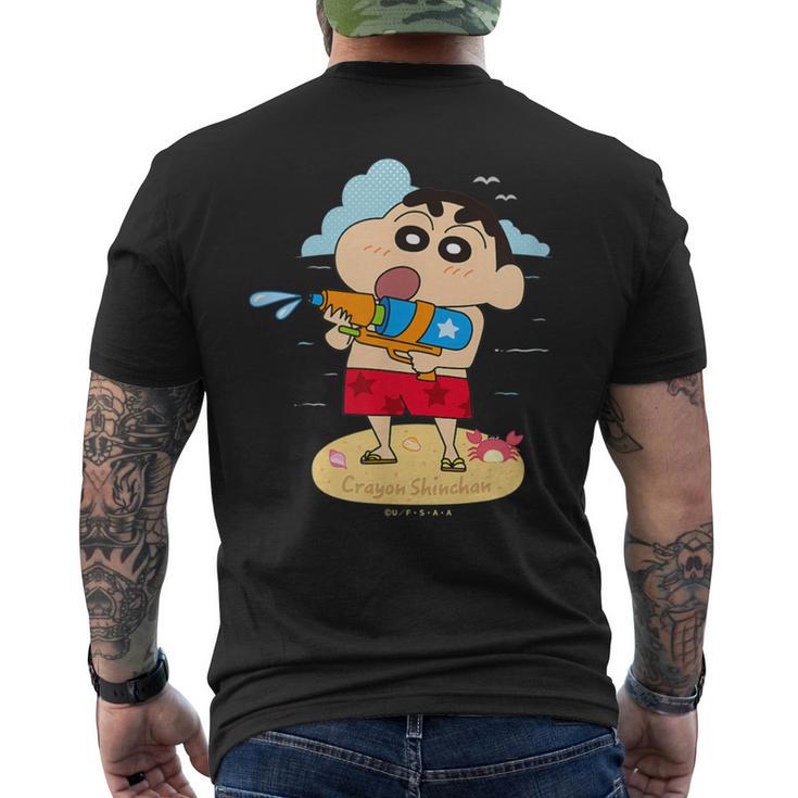 Kasukabe Boeitai Water Shin Chan Waku Waku Camiseta Hombre Estampado Espalda Regaloses