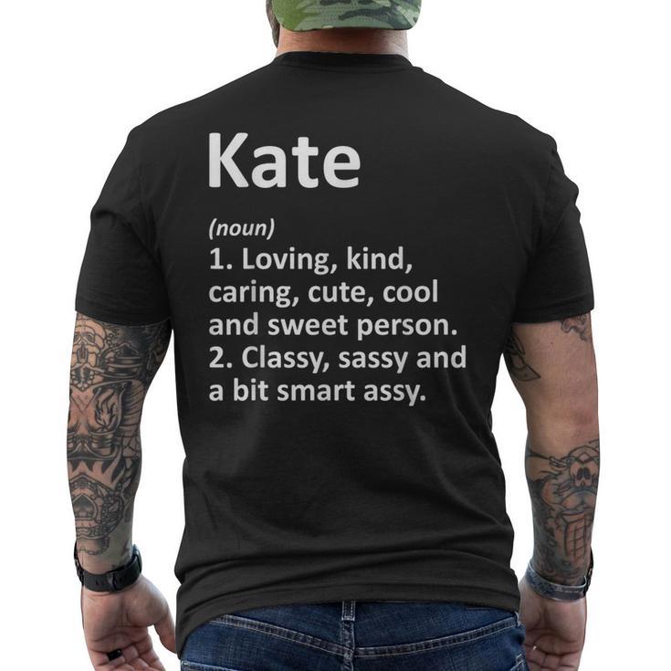 Kate Definition Personalized Name Birthday Idea Men's T-shirt Back Print