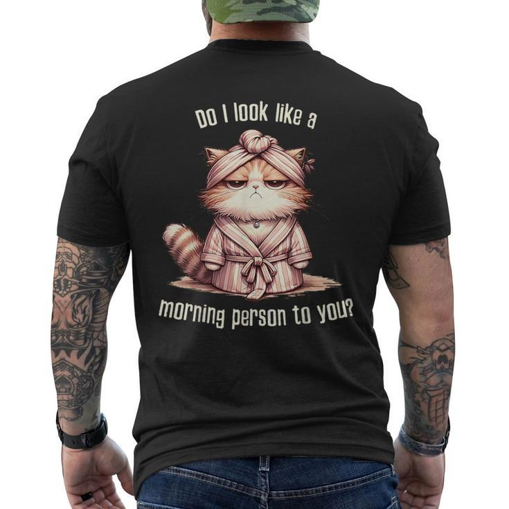 Katze Kein Morgenmensch T-Shirt mit Rückendruck