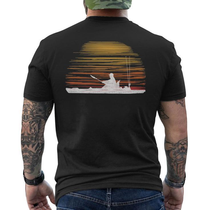 Kayak Bass Fishing Kayaking Angler Fisherman Sunset Men's T-shirt Back Print