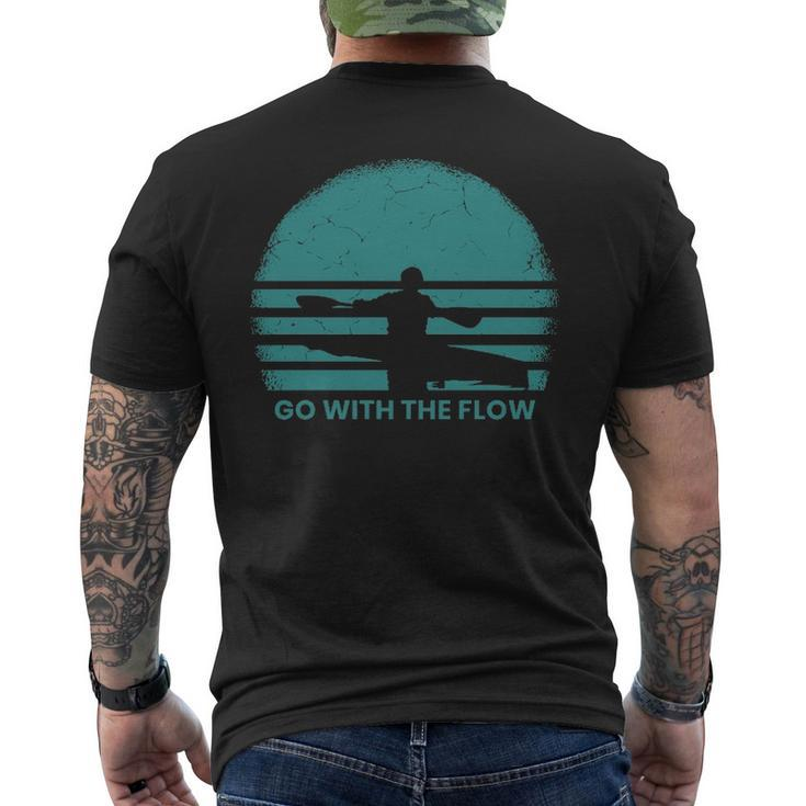 Kayaking Retro Vintage Sunset River Kayak Men's T-shirt Back Print