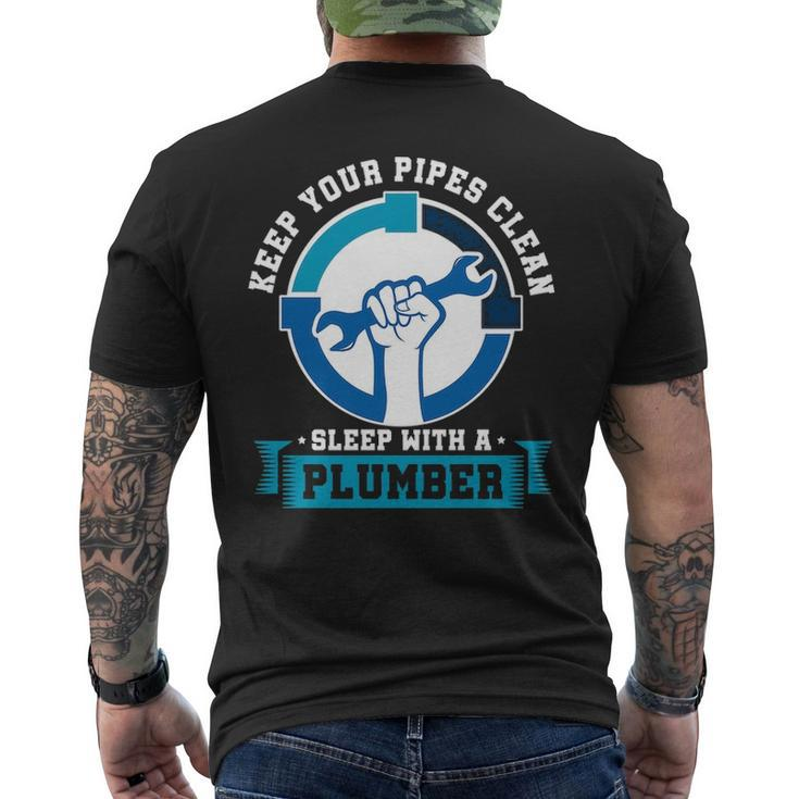 Keep Your Pipe Clean Plumber Plumbing Pipe Repair Piping Pipes Gif Men's T-shirt Back Print