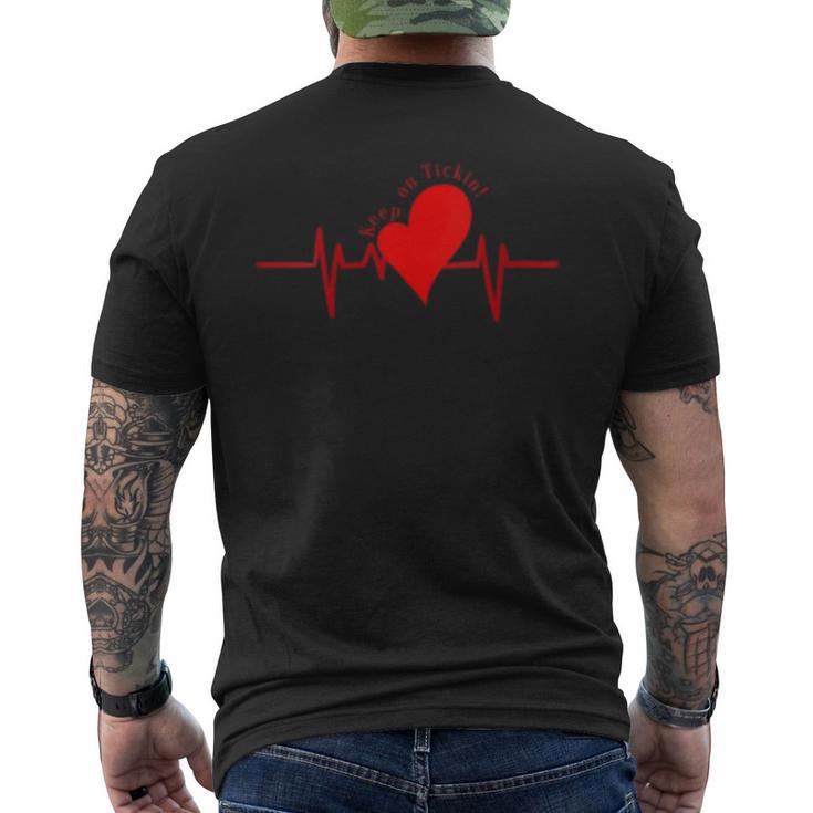 Keep On Tickin Ekg Heartbeat Cow Valve Heart Patient Men's T-shirt Back Print