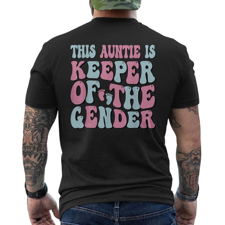 Keeper Of The Gender Auntie Gender Reveal Auntie Baby Shower Men's T-shirt Back Print