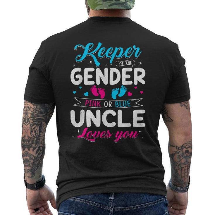 Keeper Of The Gender Uncle Loves You Baby Announcement Men's T-shirt Back Print