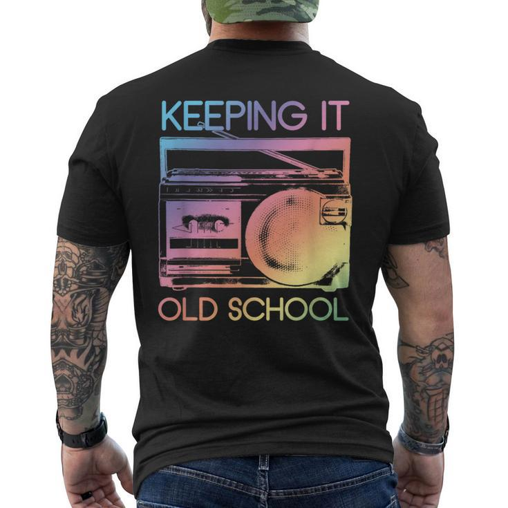 Keeping It Old School Retro 80S 90S Boombox Music Men's T-shirt Back Print
