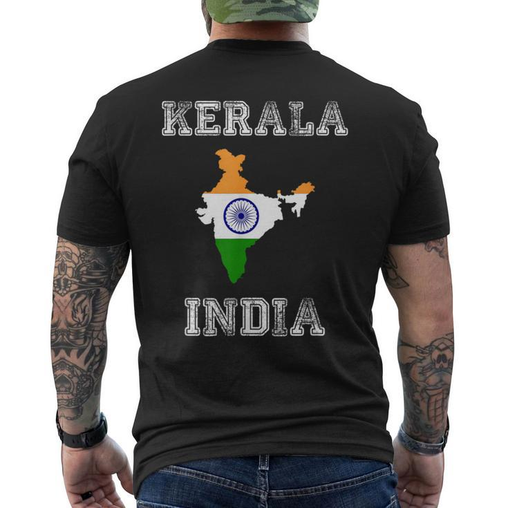 Kerala India Vintage India Flag Map Men's T-shirt Back Print