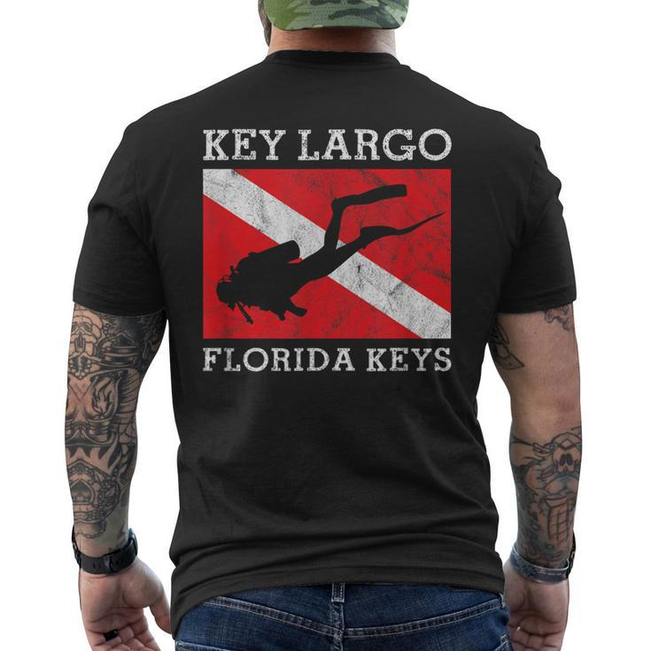 Key Largo Florida Scuba Dive Flag Souvenir Men's T-shirt Back Print