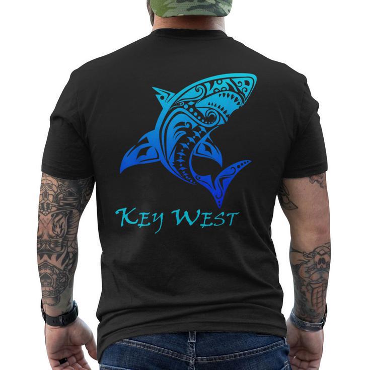 Key West Tribal Shark Polynesian Tattoo Style Vacation Men's T-shirt Back Print