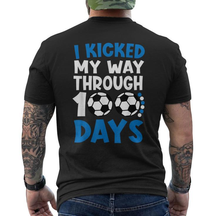 I Kicked My Way Through 100 Days Soccer 100 Days Of School Men's T-shirt Back Print