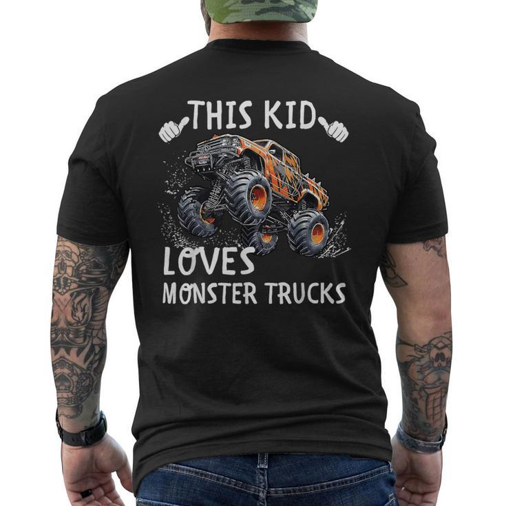 This Kid Loves Monster Trucks Boys And Girls Men's T-shirt Back Print