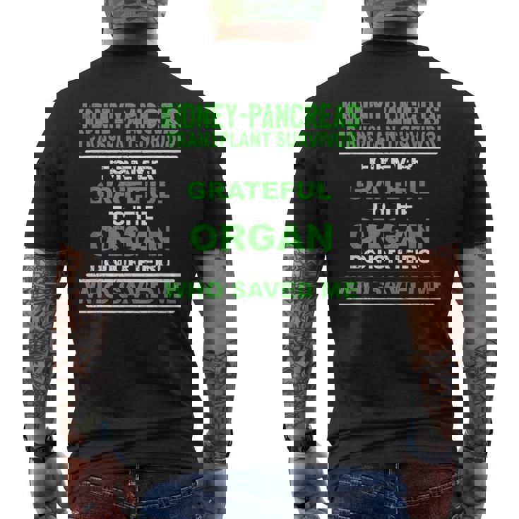 Kidney Pancreas Transplant Survivor Forever Grateful Men's T-shirt Back Print