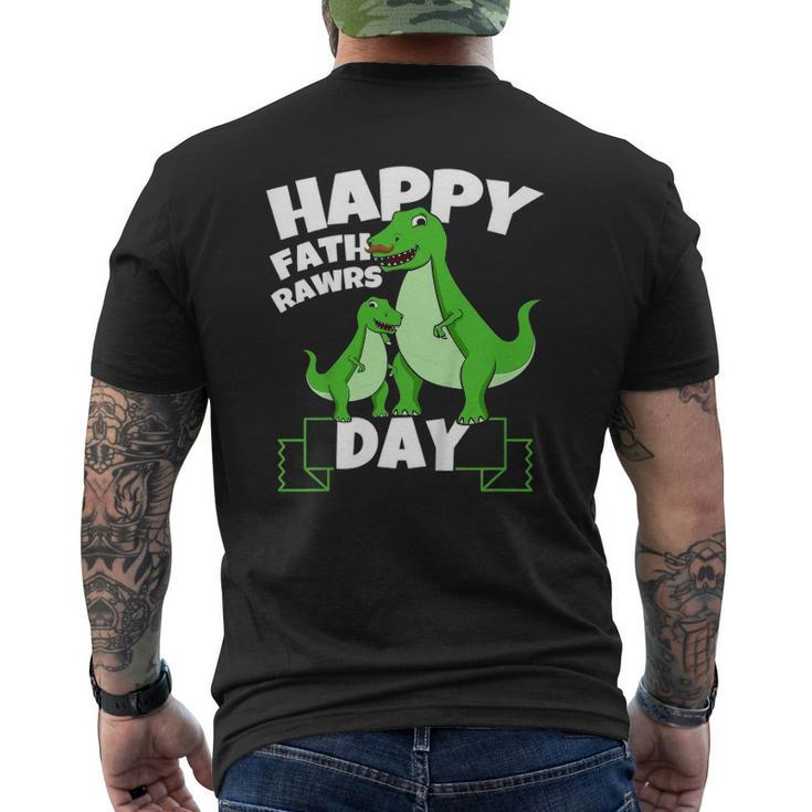 Kids Happy Father's Day Son Dinosaurusrex Dino Dad Toddler Boy Mens Back Print T-shirt