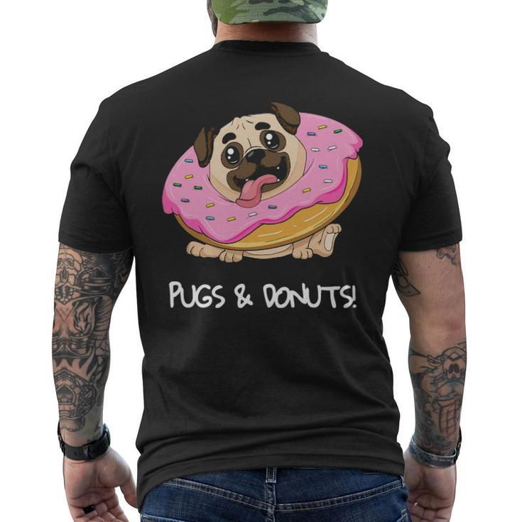 Kids Pugs & Donuts Pug Lover Candy Fan Girl Men's T-shirt Back Print