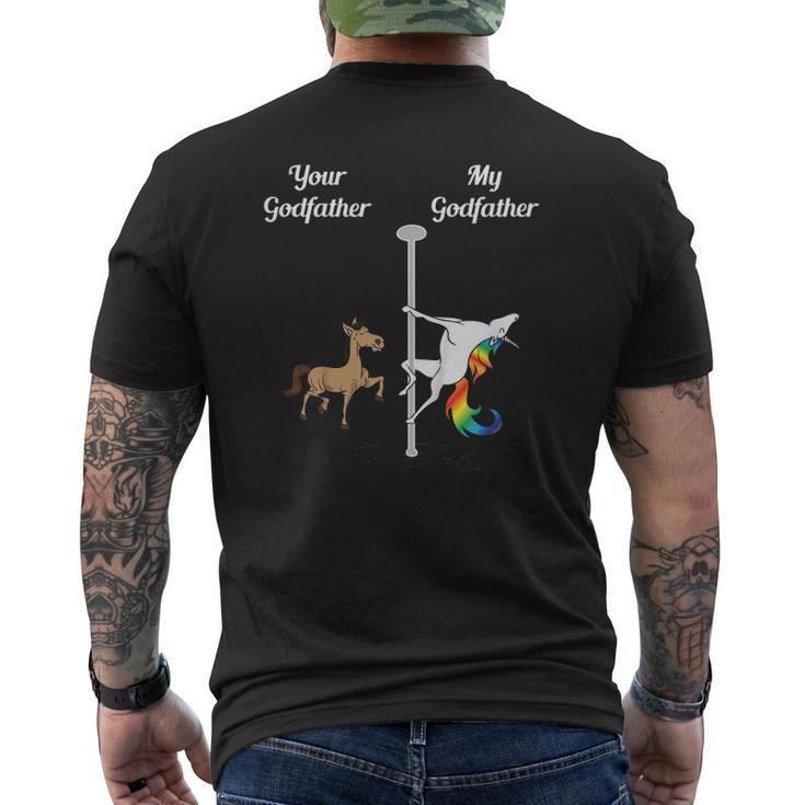 Kids Your Uncle My Godfather You Me Dancing Unicorn Mens Back Print T-shirt