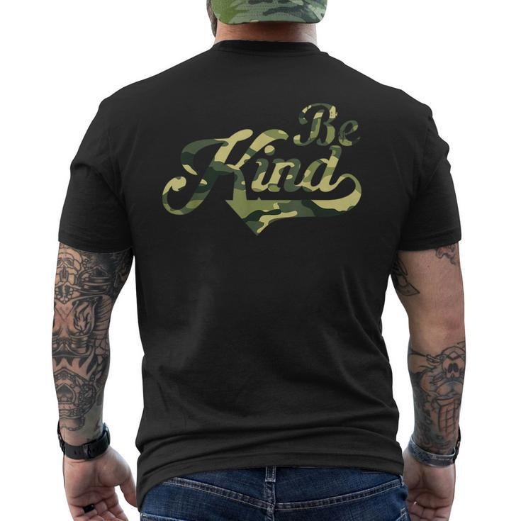 Be Kind Camouflage Anti-Bullying Awareness Kindness Men's T-shirt Back Print