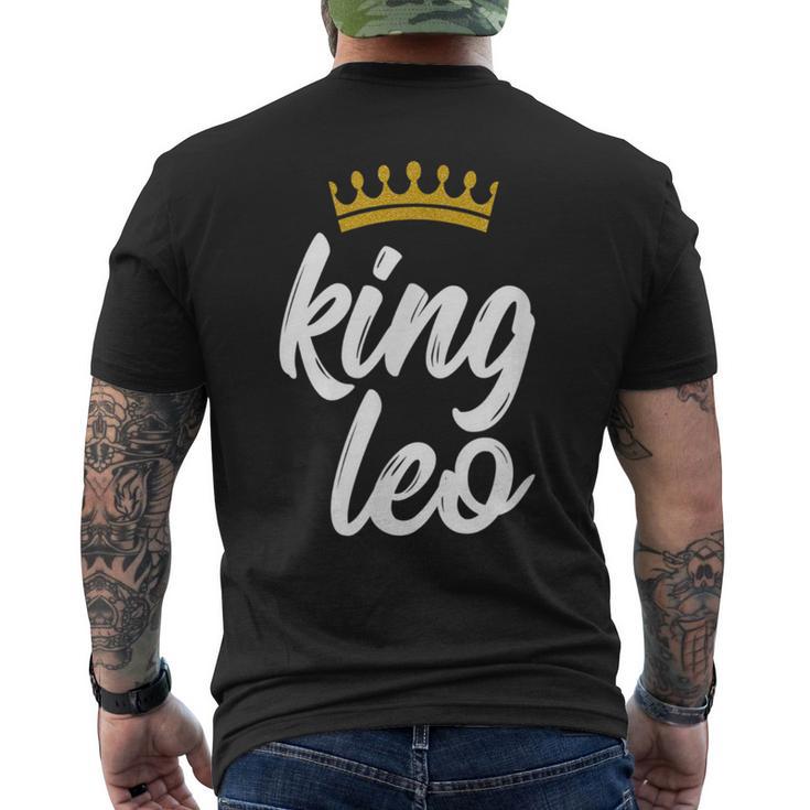 King Leo Crown Zodiac Sign Birthday Men's T-shirt Back Print