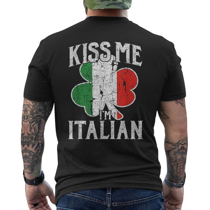 Kiss Me I'm Italian St Patrick's Day Italy Flag Men's T-shirt Back Print