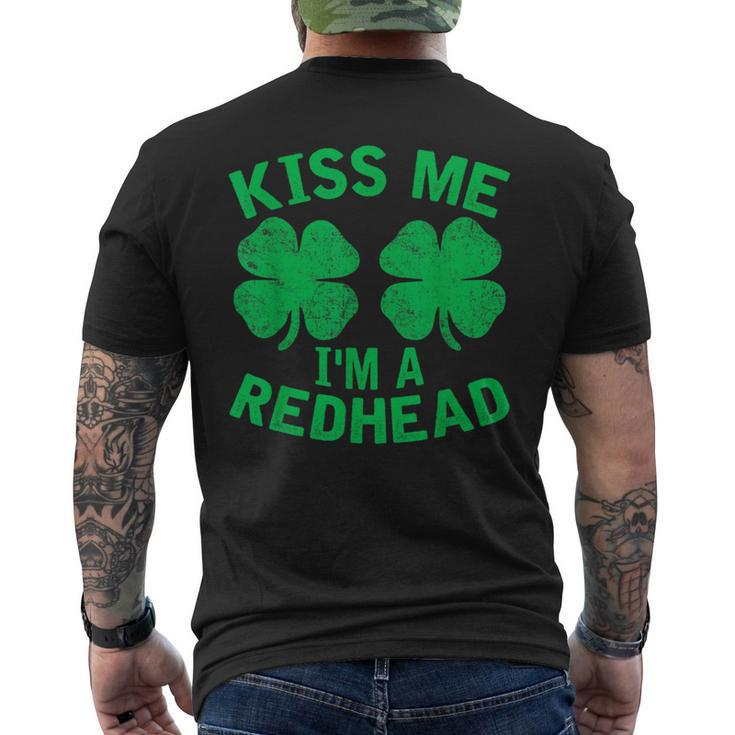 Kiss Me I'm A Redhead St Patrick's Day Irish Ginger Men's T-shirt Back Print