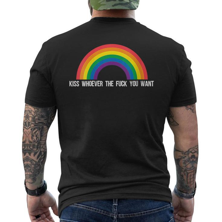 Kiss Whoever The Fuck You Want Lesbian Gay Pride Lgbt 2019 Men's T-shirt Back Print