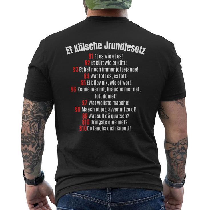 Kölsches Grundgesetz Et Kölsche Jrundjesetz Cologne T-Shirt mit Rückendruck