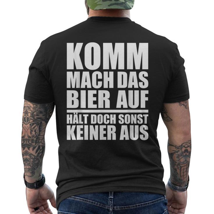 Komm Mach Das Bier Auf Kurzärmliges Herren-T-Kurzärmliges Herren-T-Shirt, Biertrinker Sprüche Tee