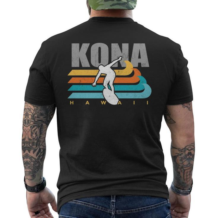 Kona Hawaii Surfing Big Wave Surf Kailua Vintage Big Island Men's T-shirt Back Print