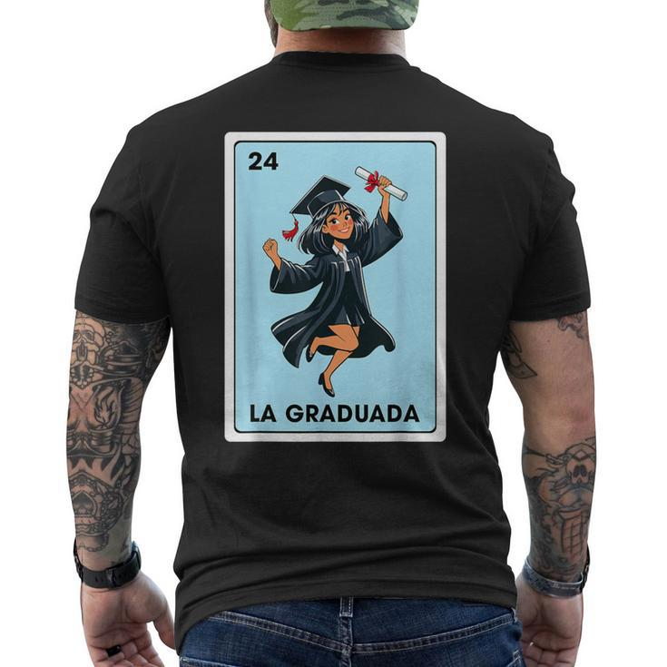 La Graduada Grad Mexican Bingo Card Latina Grad Graduation Men's T-shirt Back Print