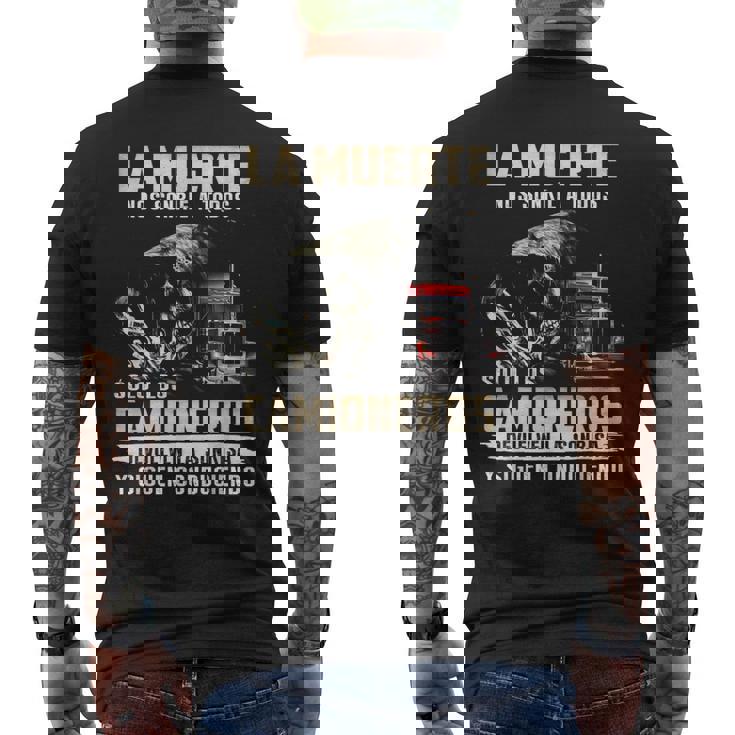 La Muerte Nos Sonríe A Todos Solo Los Camioneros Devuelven Camiseta Hombre Estampado Espalda