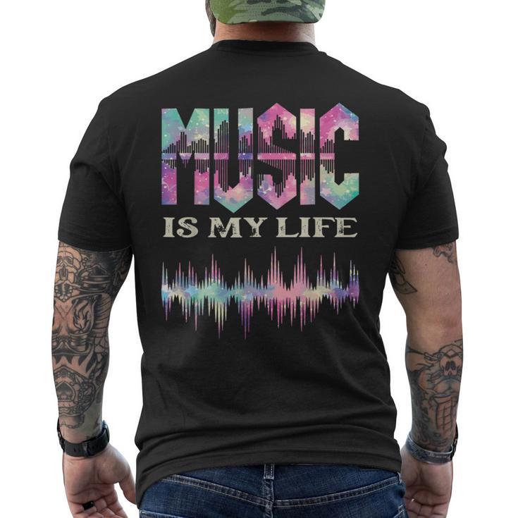 La Música Es Miida Ecualizador De Ondas Sonoras Dj Camiseta Hombre Estampado Espalda