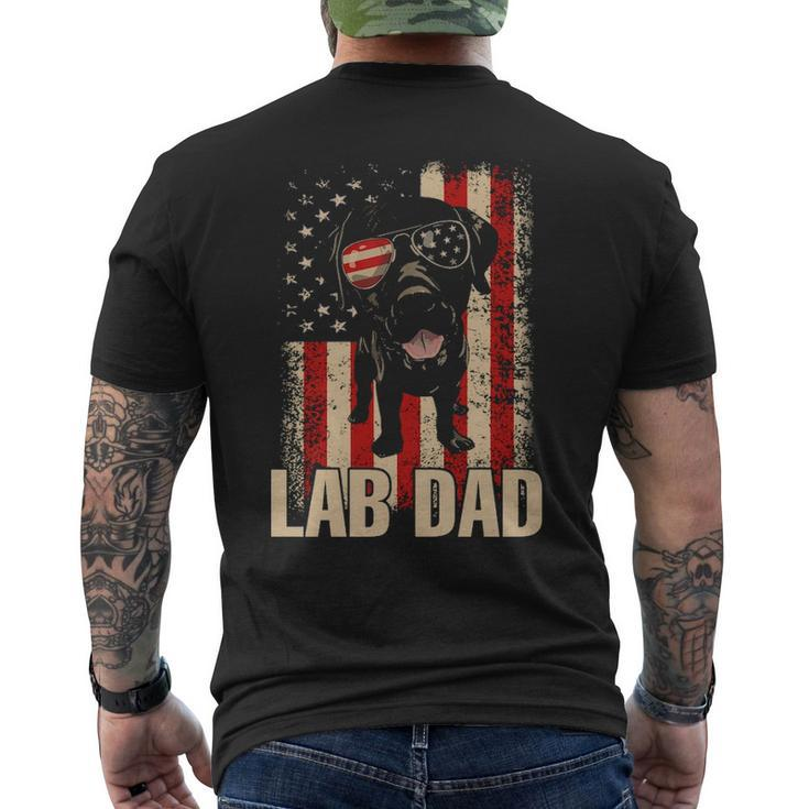 Lab Dad Labrador Retriever Dog American Flag Men's T-shirt Back Print
