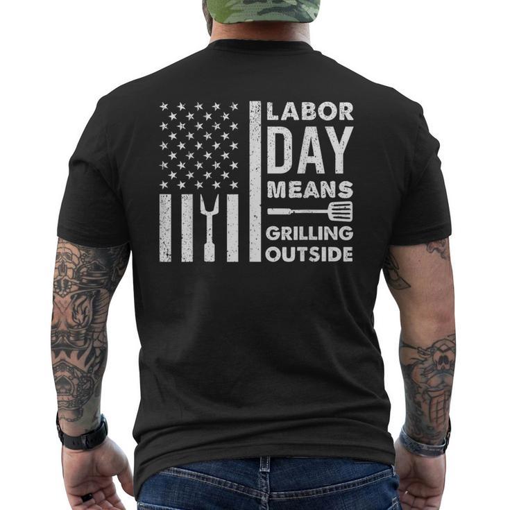 Labor Day Grillen Grillen Bbq Grill Papa Retrointage T-Shirt mit Rückendruck