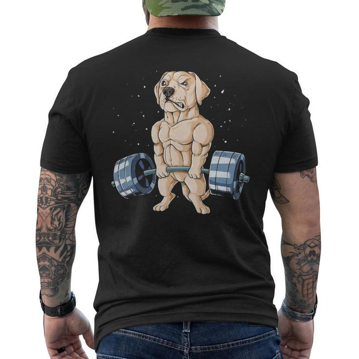 Labrador Weightlifting Deadlift Fitness Gym Men's T-shirt Back Print
