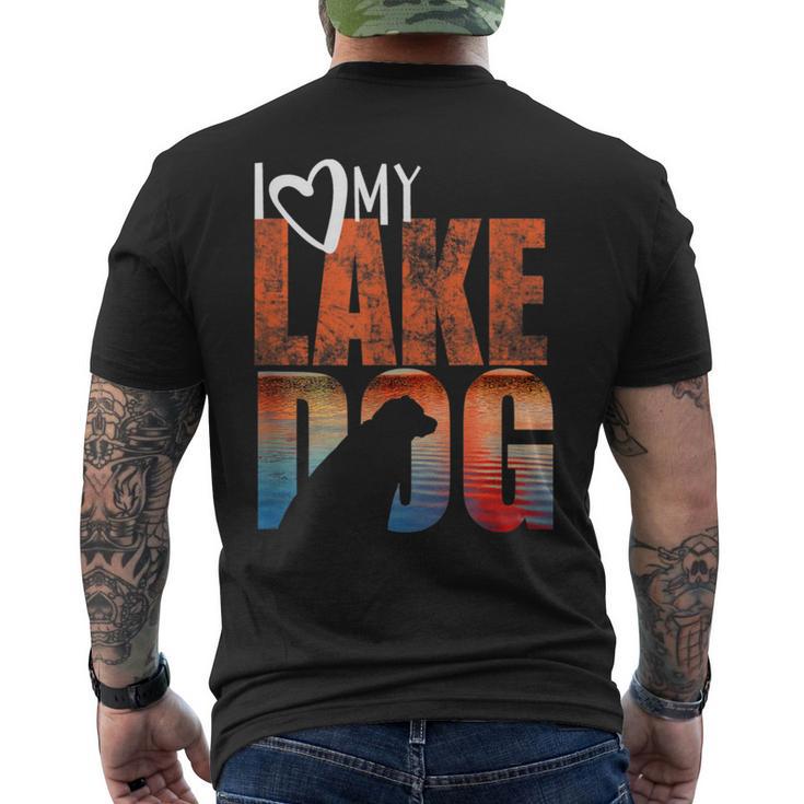 Lake BumI Love My Lake Dog Black Lab Chocolate Lab Men's T-shirt Back Print