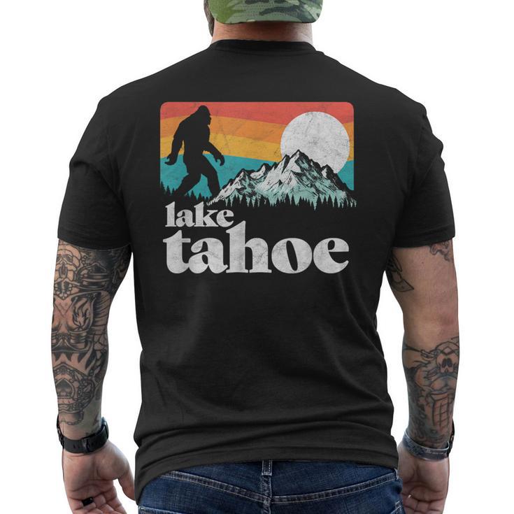 Lake Tahoe Retro Bigfoot Mountains Vintage Graphic Men's T-shirt Back Print