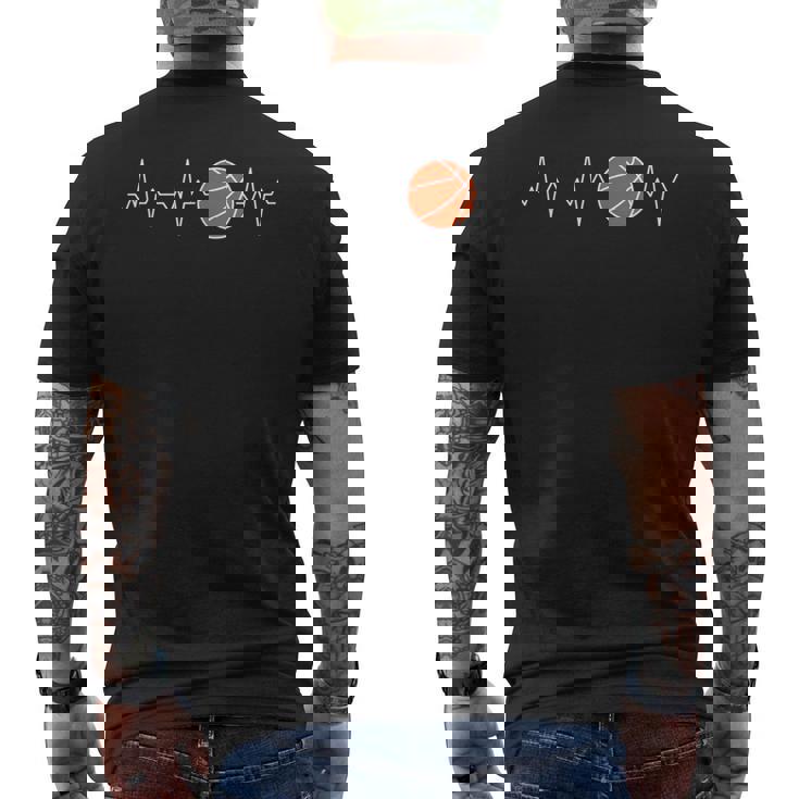 Latido Del Corazón De Baloncesto – Bball Ekg Pulse Line Jugadores Divertidos Camiseta Hombre Estampado Espalda