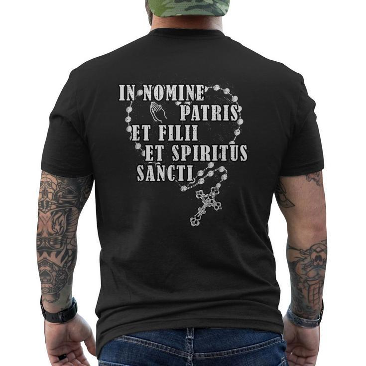 Latin Roman Catholic Rosary Religious Catholic Holy Men's T-shirt Back Print