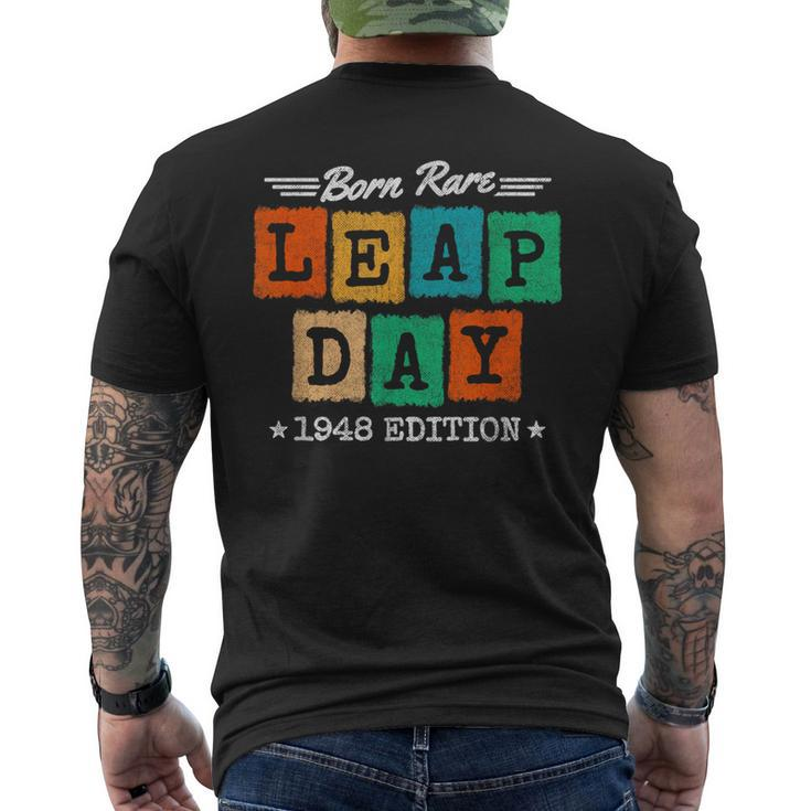 Leap Year 1948 Birthday Born Rare 1948 Leap Day Birthday Men's T-shirt Back Print