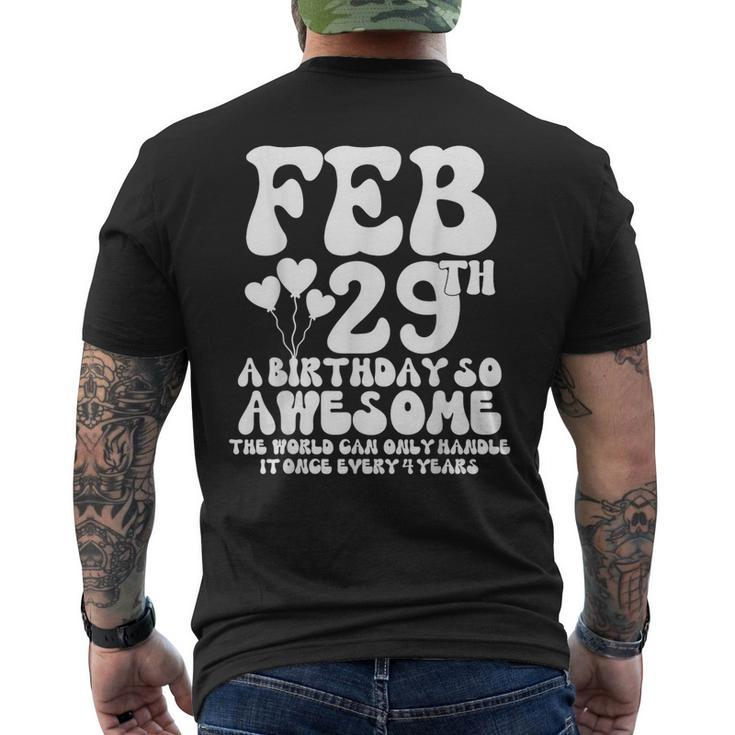 Leap Years Birthday 2024 Quote February 29Th Leap Day Men's T-shirt Back Print